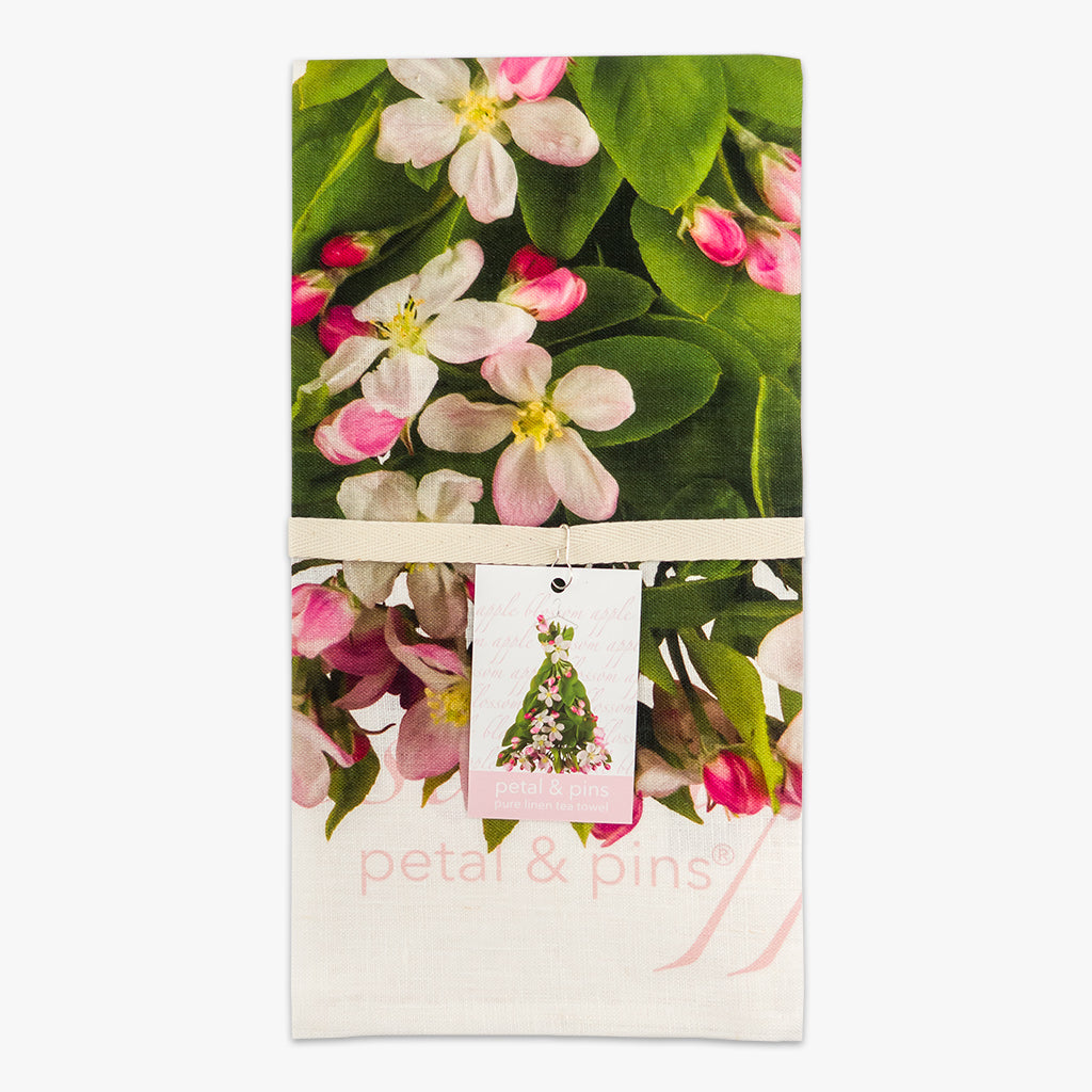 apple blossom dress tea towel by petal & pins - folded