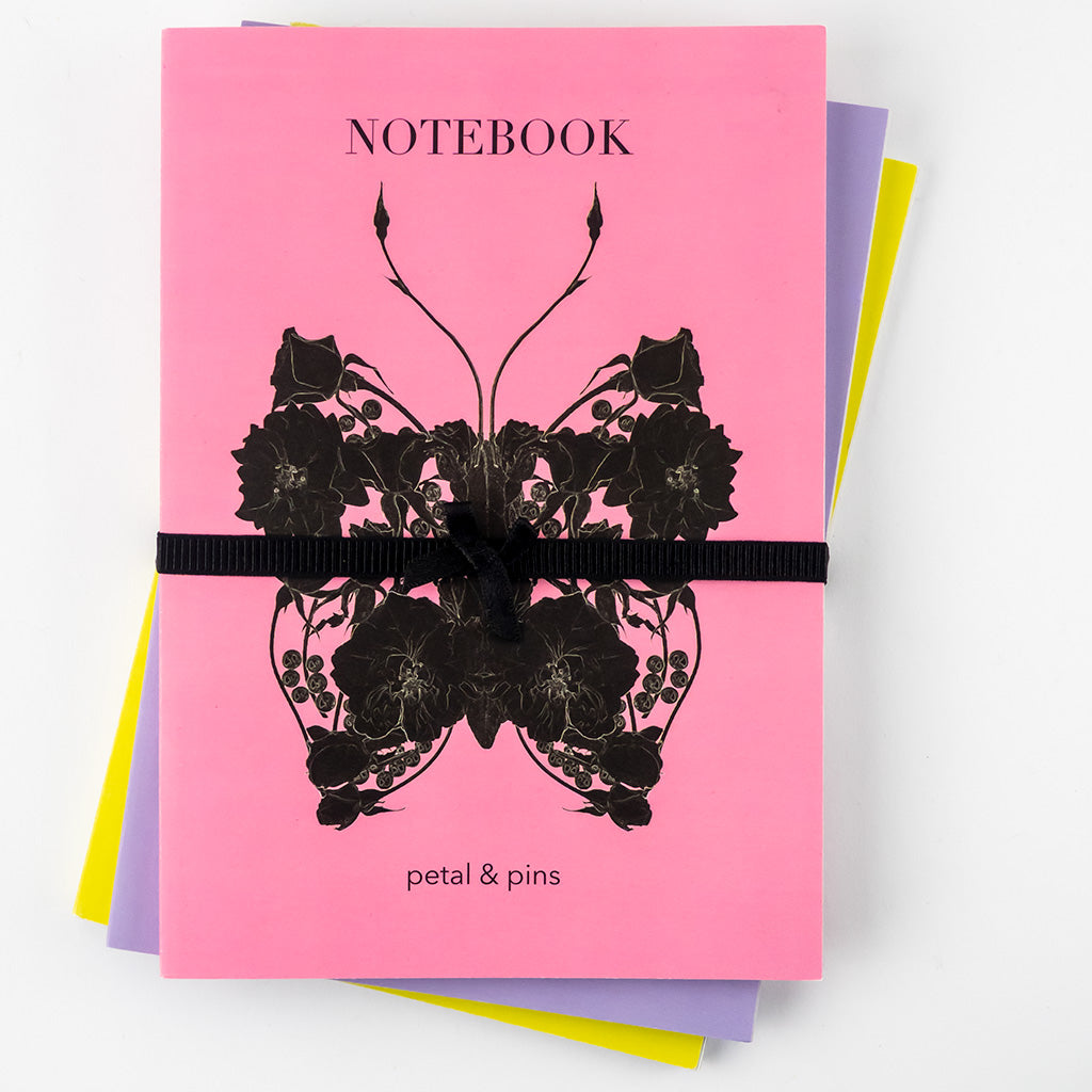 notebook trio gift bundle - butterfly noir by petal & pins