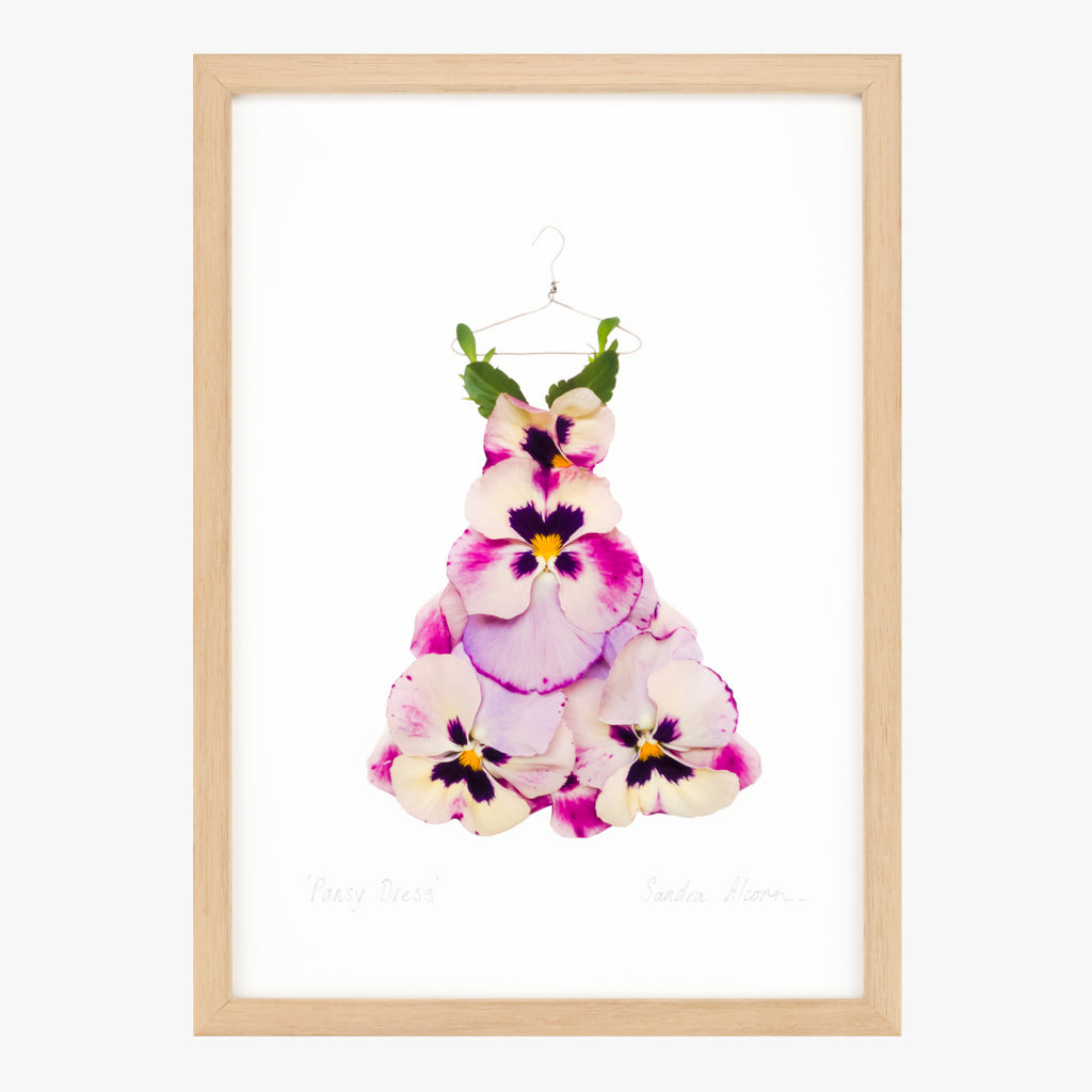 pansy dress art print by petal & pins