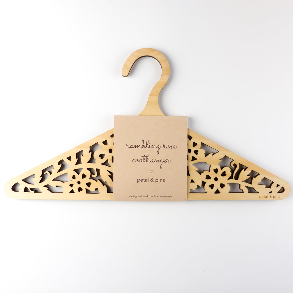 rambling rose coat hanger by petal & pins