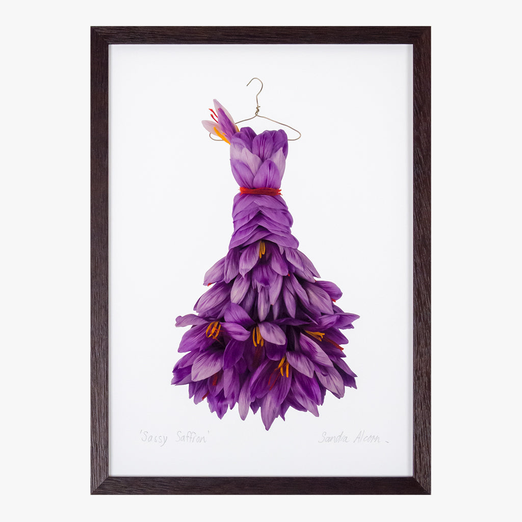 sassy saffron dress art print by petal & pins
